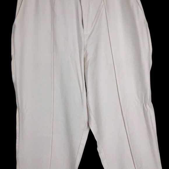 NWT Women’s High Rise Slim Straight Leg Pintuck Ankle Pants, Ivory Trousers SZ 8 - Picture 7 of 12